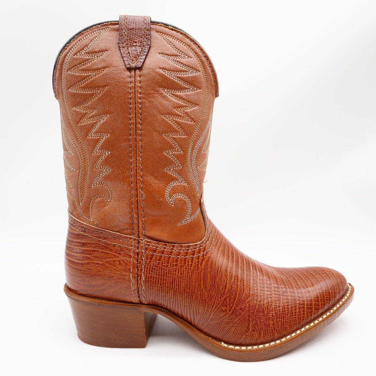 Acme Vintage Western Cowboy Boots Kids 2.5 D Brown Leather Deadstock NWT - take2supply