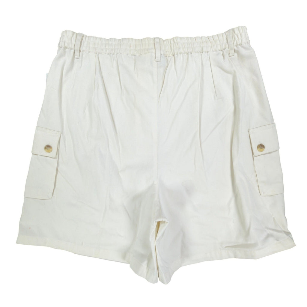 Argee Vintage 90s Cargo Shorts Womens M Ivory Cotton Deadstock NWT - take2supply