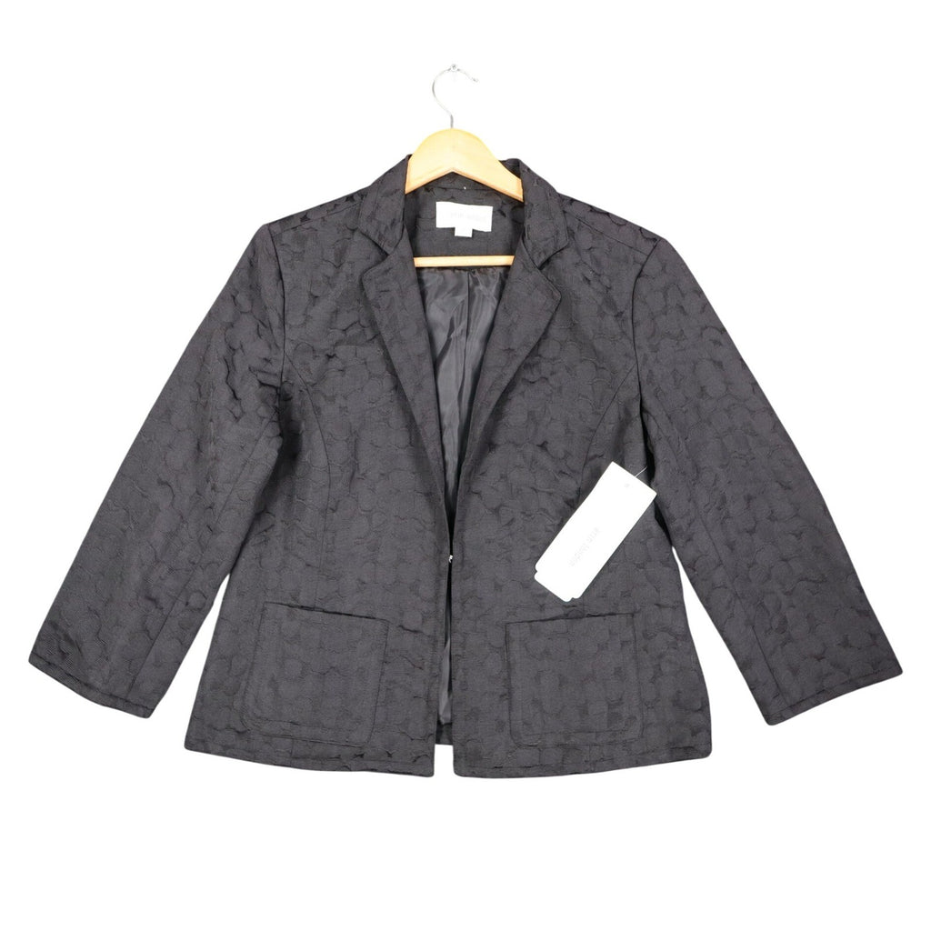 Erin London Blazer Women Size S Black Textured Jacquard Open Front Jacket New - take2supply