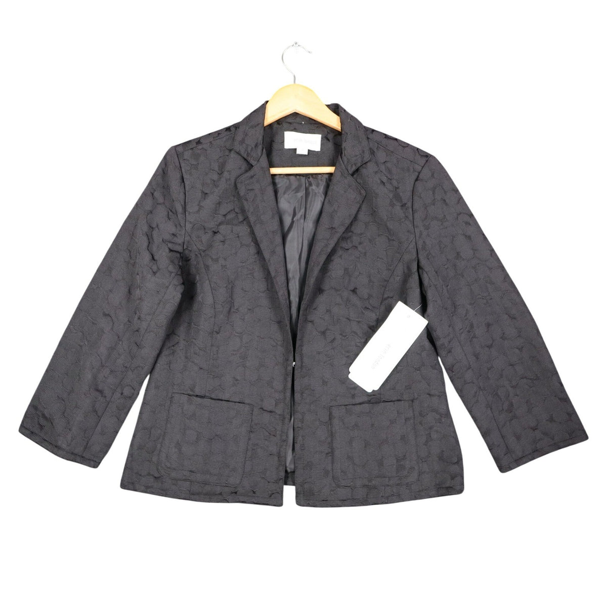 Erin London Blazer Women Size S Black Textured Jacquard Open Front Jacket New - take2supply