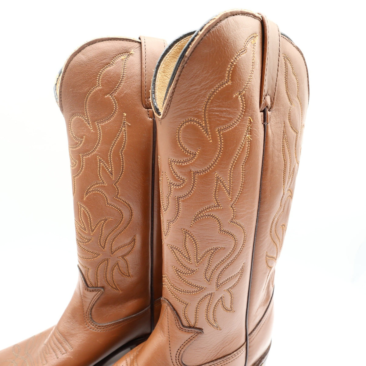 Laredo Vintage 90s Western Boots Mens 8 D Tan Brown Leather Cowboy 2786 NIB - take2supply