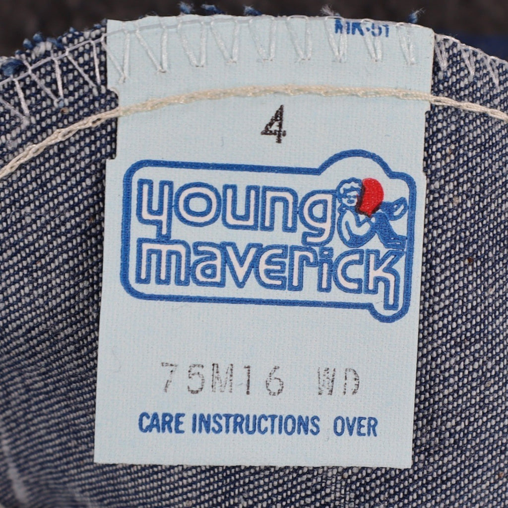 Young Maverick Boot Jean Kids 4 Vintage 70s Blue Denim Deadstock USA 75M16WD - take2supply