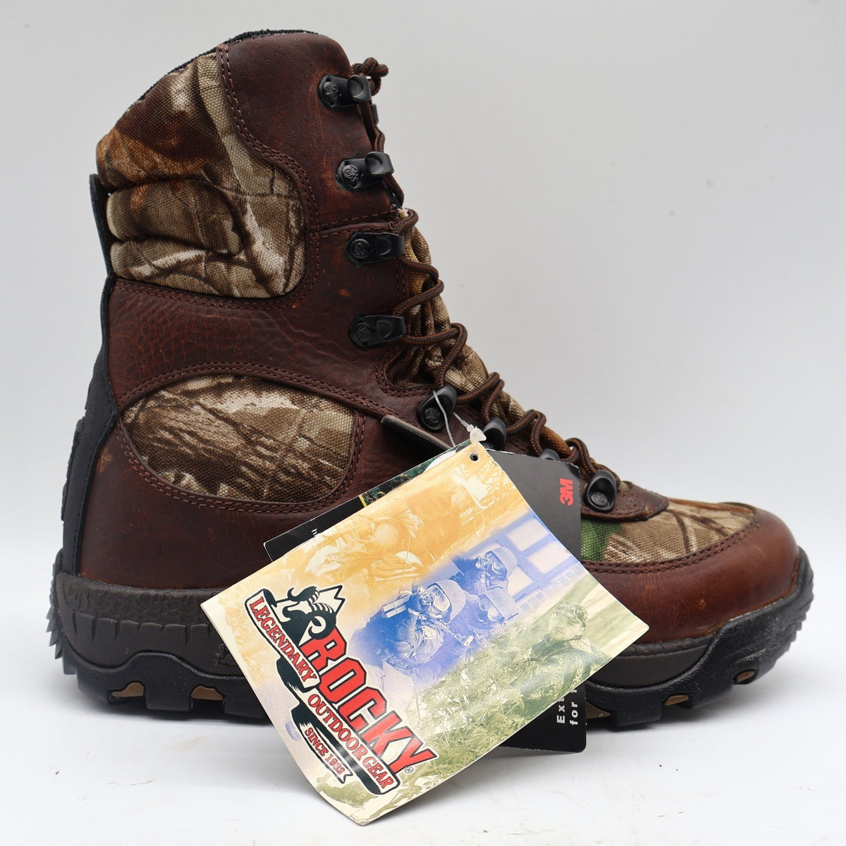 Rocky Lynx 400 SIQ Hunting Boots Mens 8.5 M Brown Leather Camo Thinsulate 7395 - take2supply