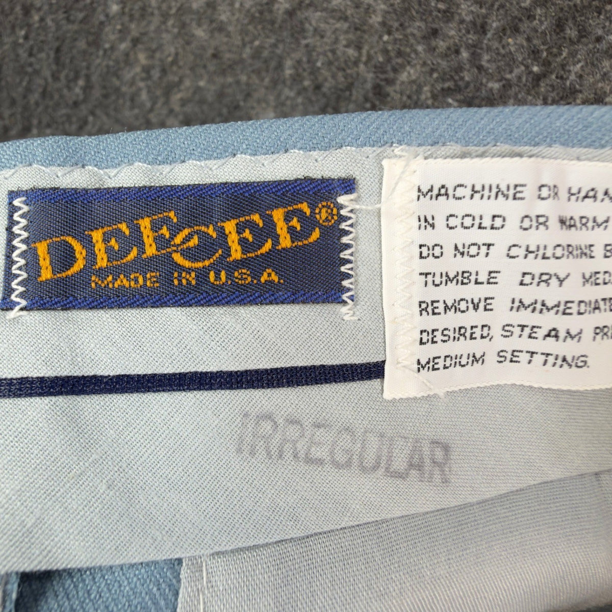 Dee Cee 70s Dress Pants Mens 31x32 Light Blue Stretch Polyester Vintage NEW - take2supply