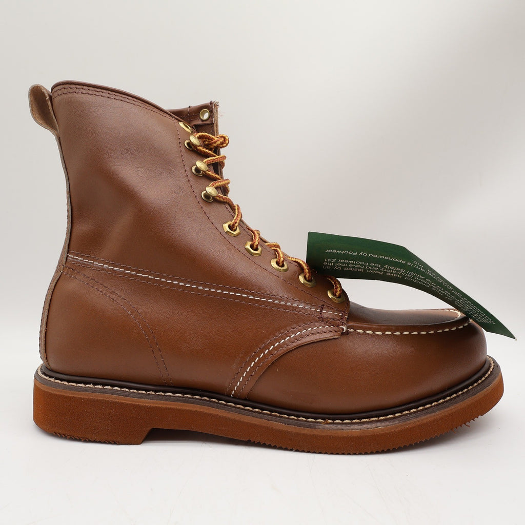 Titan Vintage 80s Safety Toe Work Boots Mens 8.5 D Brown Leather NWT Made in USA - take2supply