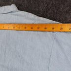 New Expressions Ruffle Shirt Womens M Vintage 80s Light Blue Cotton Boxy USA - take2supply