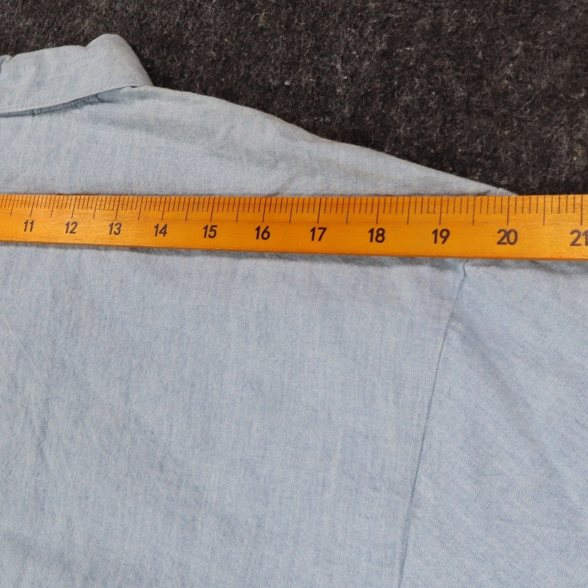 New Expressions Ruffle Shirt Womens M Vintage 80s Light Blue Cotton Boxy USA - take2supply