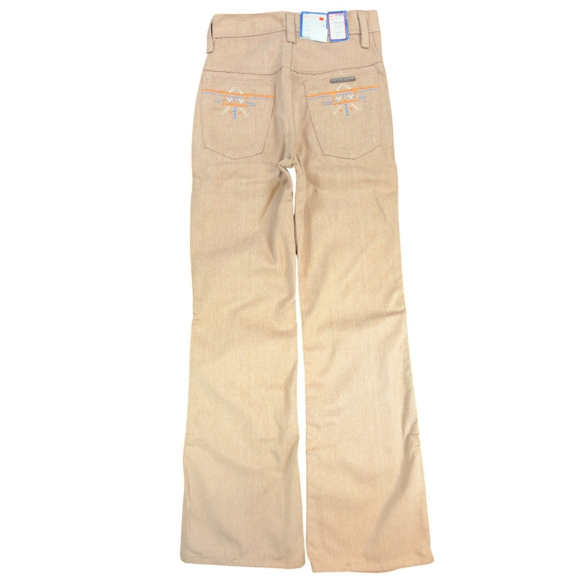 Maverick Vintage 70s Flare Pants Girls 10 Slim Beige USA NOS NWT 23.5x28 - take2supply