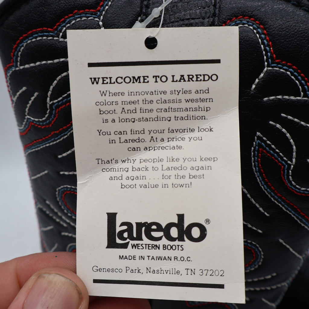 Laredo Western Cowboy Boots Kids Size 2D Vintage Black Lizard Embossed 28-2230-6 - take2supply