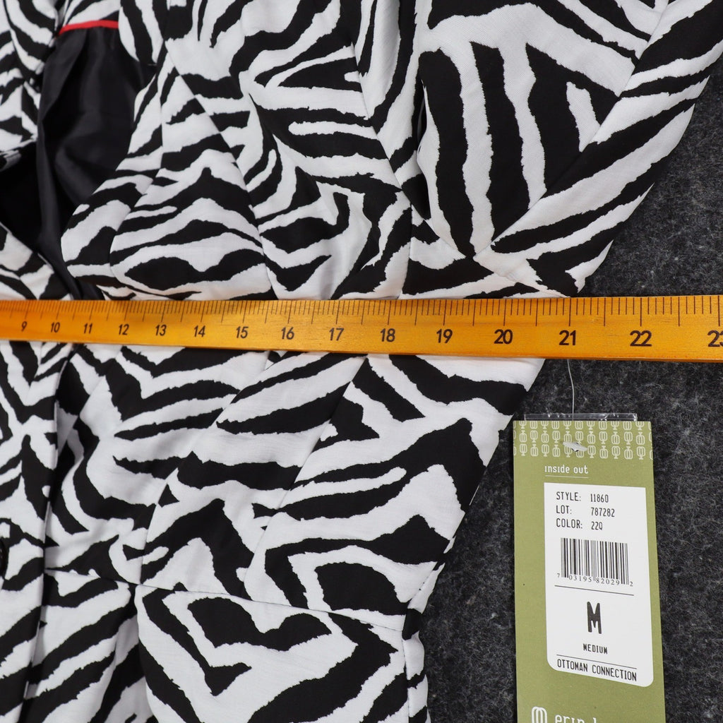 Erin London Zebra Print Blazer Women Size M NWT Black White Animal Coat - take2supply