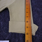 SML Design Polo Sweater Women Medium Tan Short Sleeve Cotton Blend Ribbed NWT - take2supply