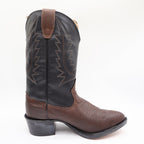 Wrangler Vintage Western Boots Youth 4.5 D Old Brown Leather Black NWT USA Made - take2supply