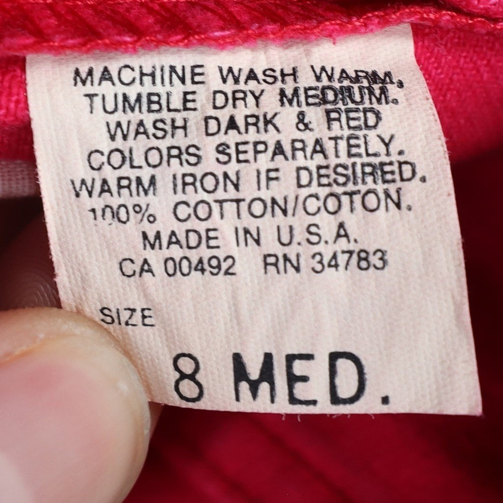 Lee Relaxed Fit Shorts Womens 8 Medium Vintage 90s Poppy Red Cotton Made in USA - take2supply