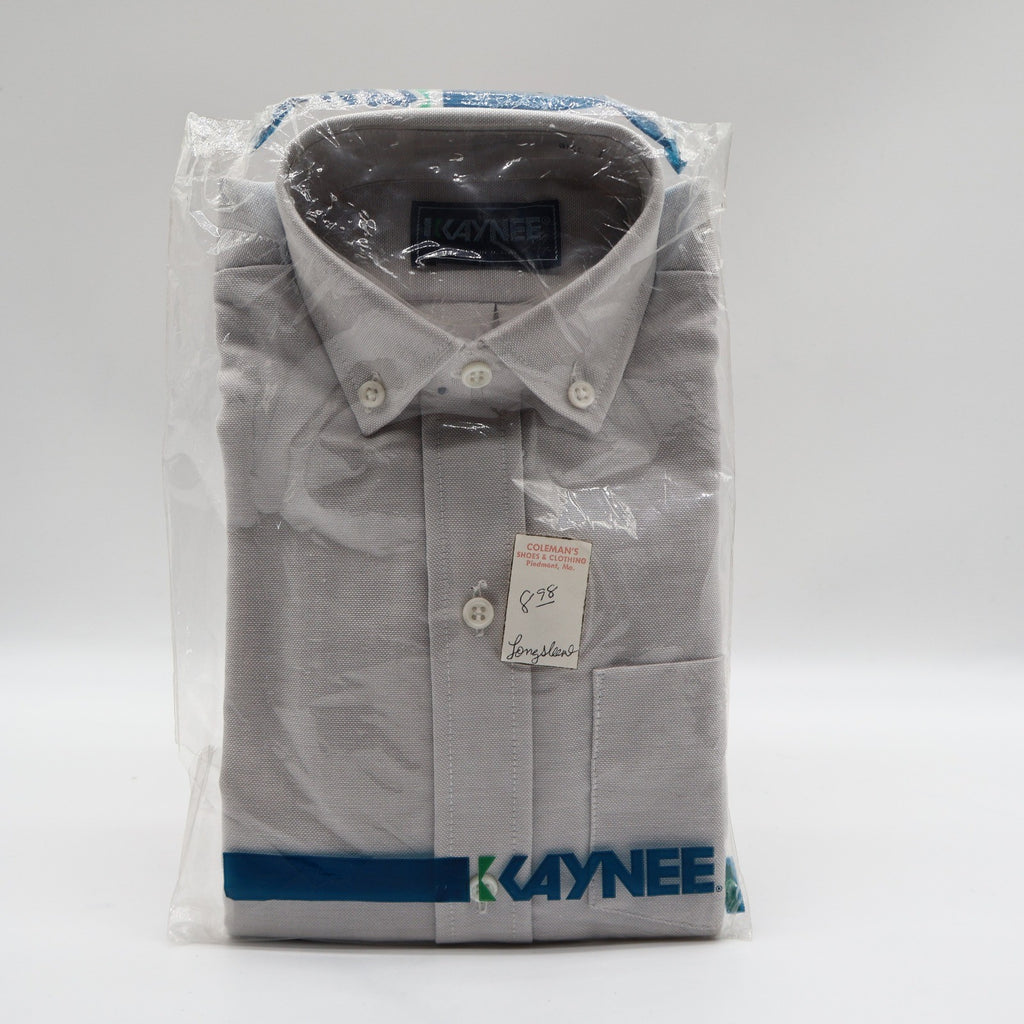 Kaynee Shirt Boys 7 Light Gray Oxford Long Sleeve Cotton Blend USA NWT - take2supply