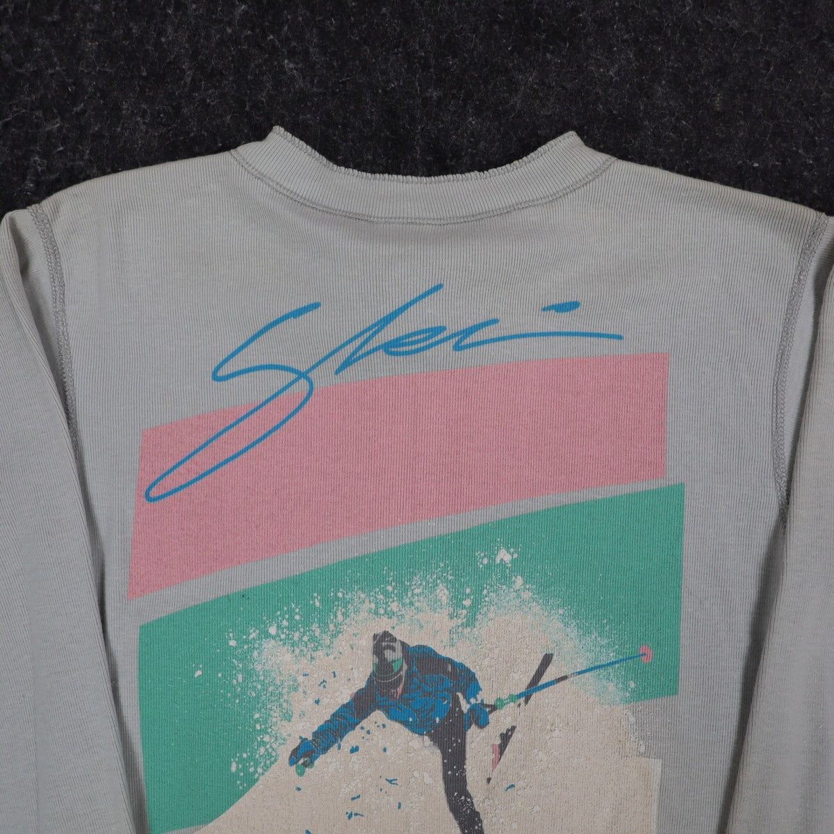 Buffalo Shirts Henley Men S Gray Long Sleeve Skier Graphic Thermal Made in USA - take2supply