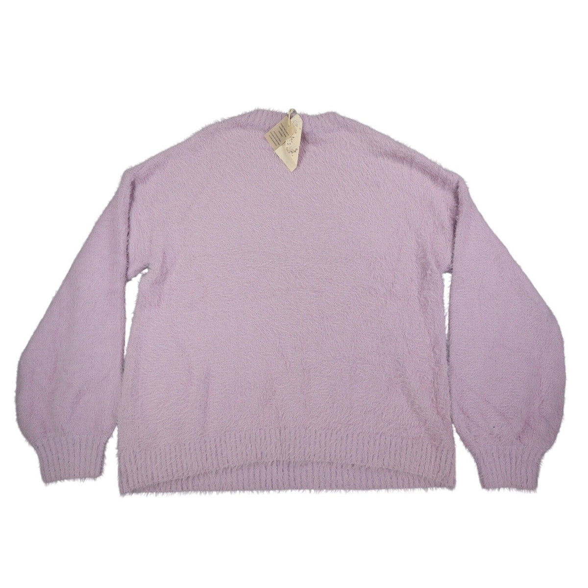 Hem & Thread Weekend Sweater Womens Large Lavender Fuzzy Eyelash Knit 31351 - take2supply