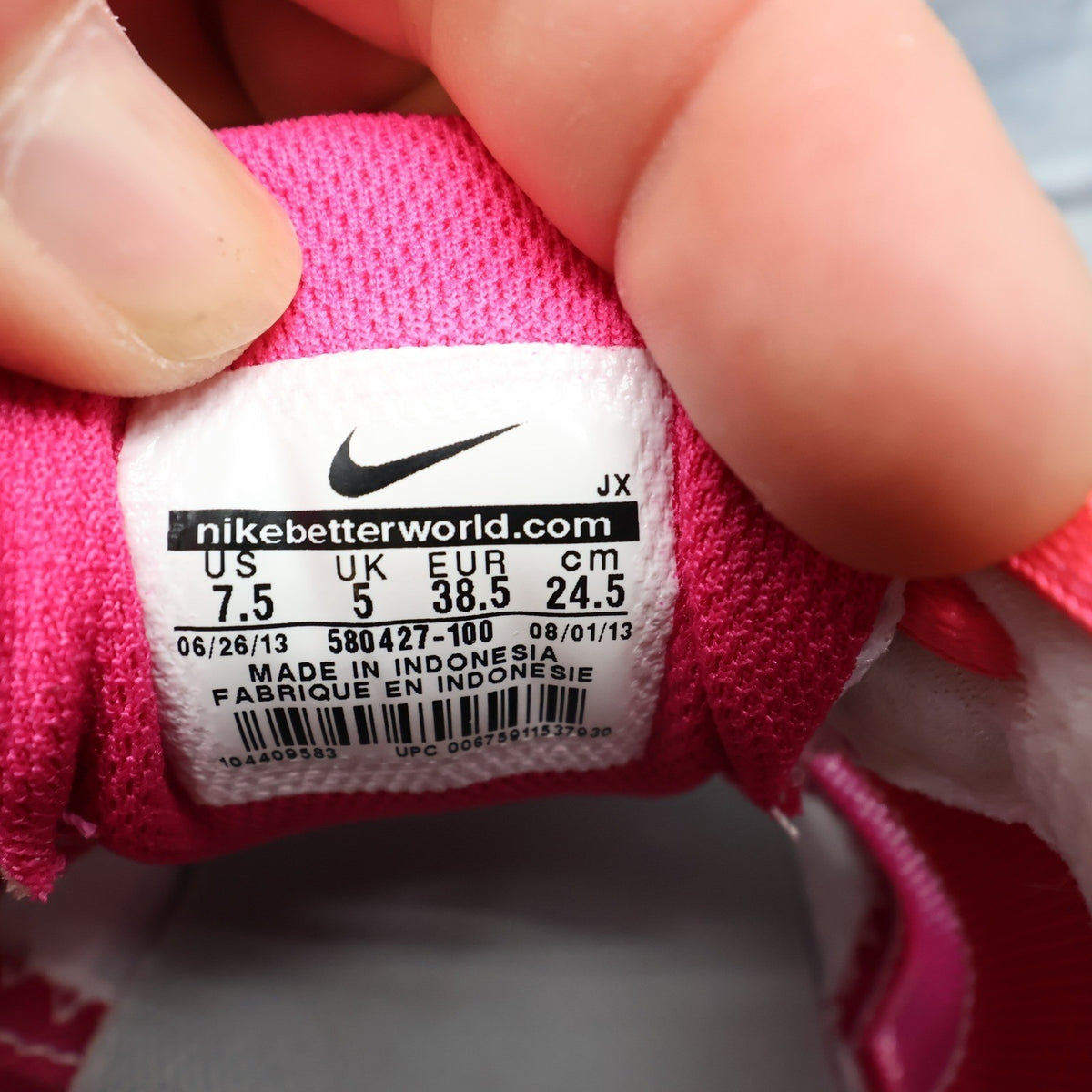 Nike Dart 10 Womens 7.5 Running Shoes White Pink Metallic Silver 580427-100 - take2supply