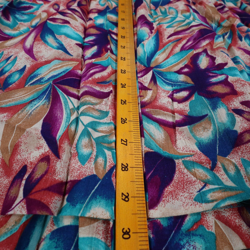 Xtrovert by Donnkenny Skirt Womens 8 Vintage 90s Rayon Tropical Floral Midi USA - take2supply