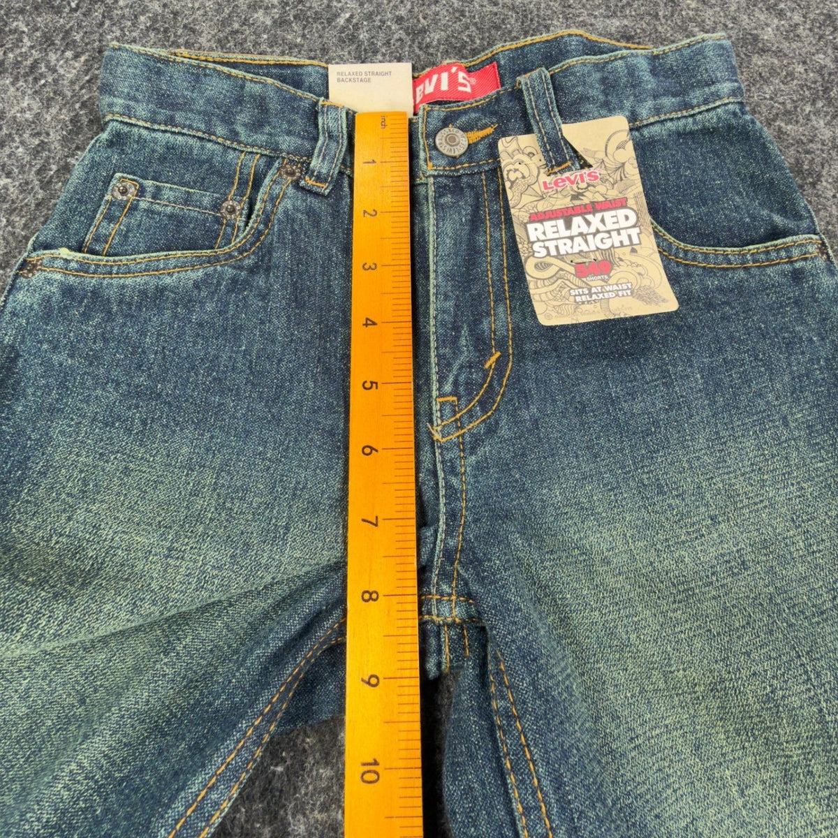 Levi's Y2K 549 Relaxed Straight Shorts Boys 7 Blue Denim NWT Adjustable Waist - take2supply