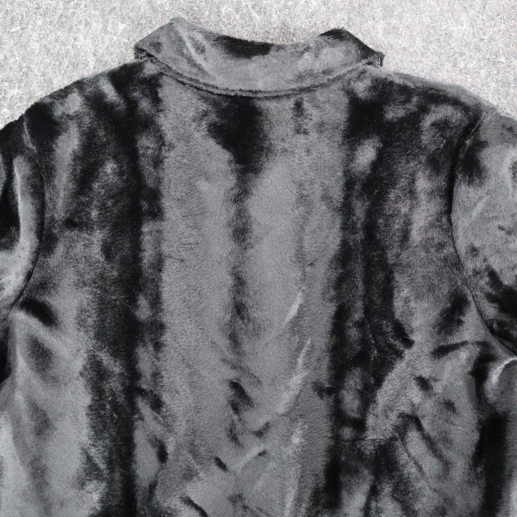 That's Me! Faux Fur Jacket Size 6 Vintage 90s Black Button Front Plush Coat - take2supply