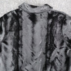 That's Me! Faux Fur Jacket Size 6 Vintage 90s Black Button Front Plush Coat - take2supply