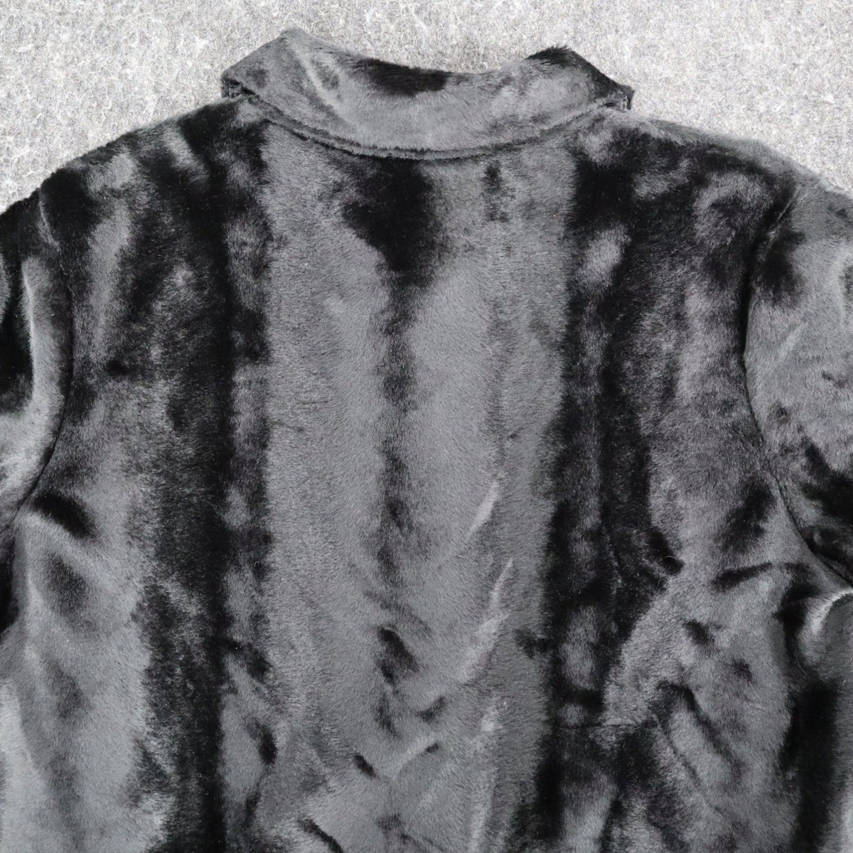 That's Me! Faux Fur Jacket Size 6 Vintage 90s Black Button Front Plush Coat - take2supply