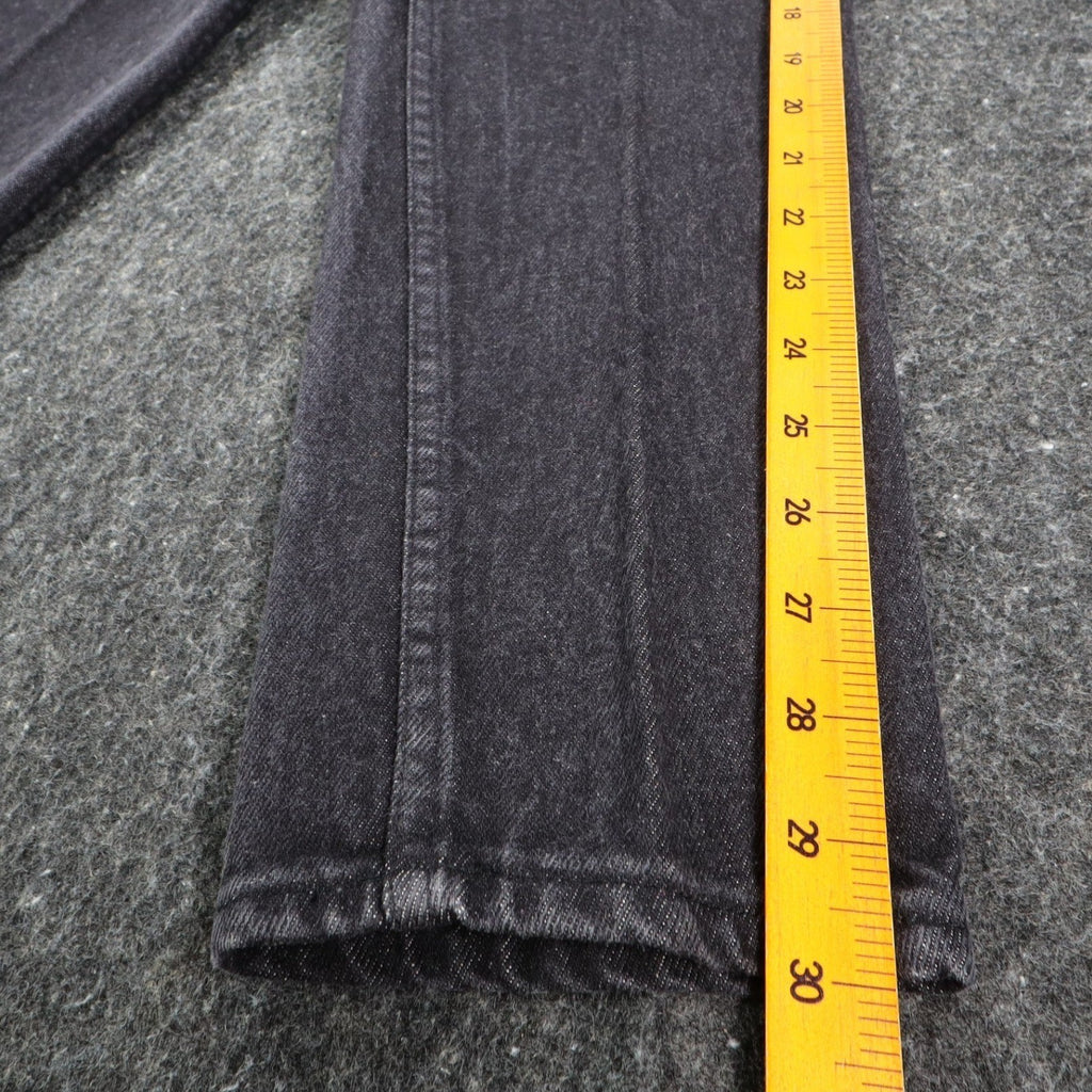 Levis Tapered Leg Jeans Womens 9 VTG 90s Black Reverse Silhouette Striped Denim - take2supply