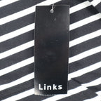 Links Womens L Black White Striped Full Zip Knit Jacket Stretch NWT - take2supply