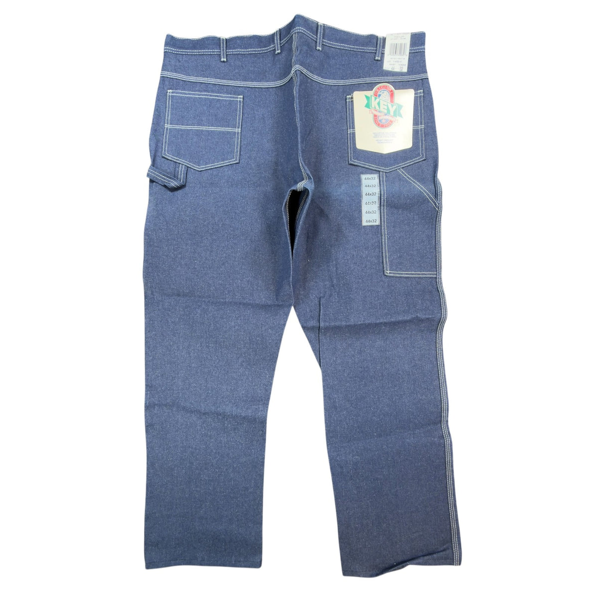 KEY Vintage 90s Dungaree Jeans Mens 44x32 USA Made Blue Denim NWT - take2supply