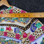 Jordan Top Womens Small Vintage 90s Novelty Print Leopard Chain Link SS NWT - take2supply