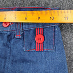 Maverick Denim Pants Kids 12 Slim Blue Red Button Pockets Wide Leg Cotton NOS - take2supply