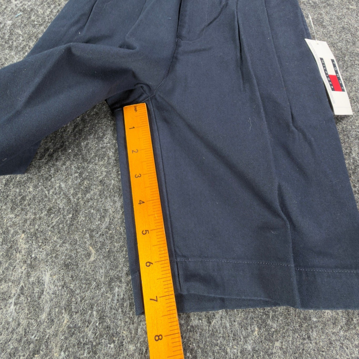 Tommy Hilfiger Y2K Pleated Chino Shorts Boys 5 Navy Blue Cotton NWT Deadstock - take2supply