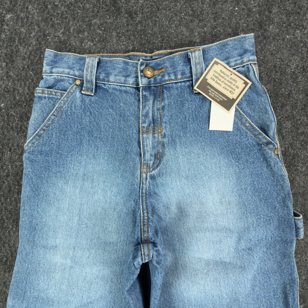 John Deere Y2K Carpenter Denim Shorts Boys 8 Stone Wash NWT Rugged Workwear - take2supply