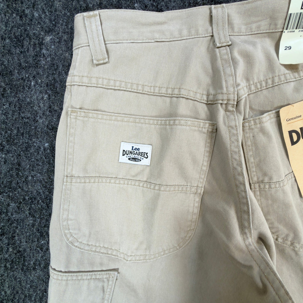 Lee Dungarees Cargo Shorts Mens 29 Khaki Cotton Relaxed Vintage 90s Made in USA - take2supply