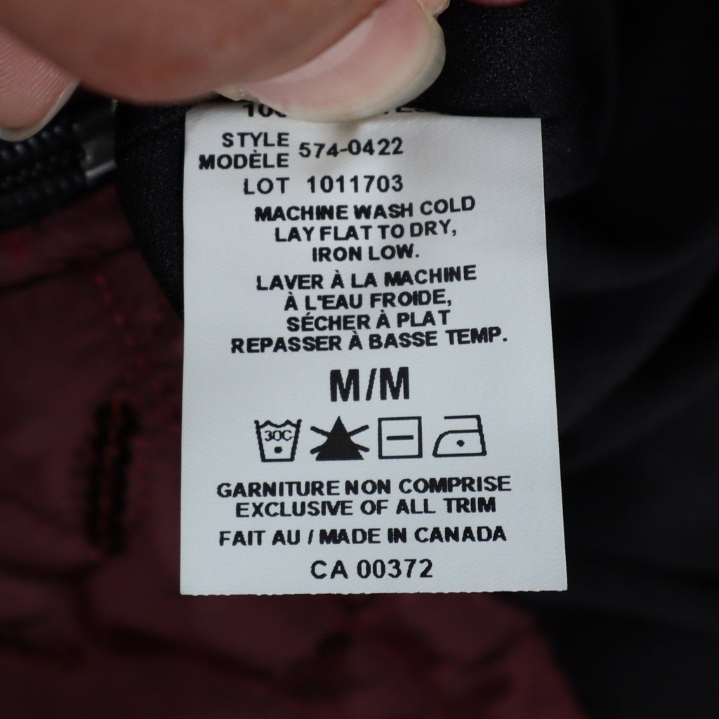 Lanalee Quilted Sequin Jacket Womens Size M Burgundy Black Zip Up Made In Canada - take2supply
