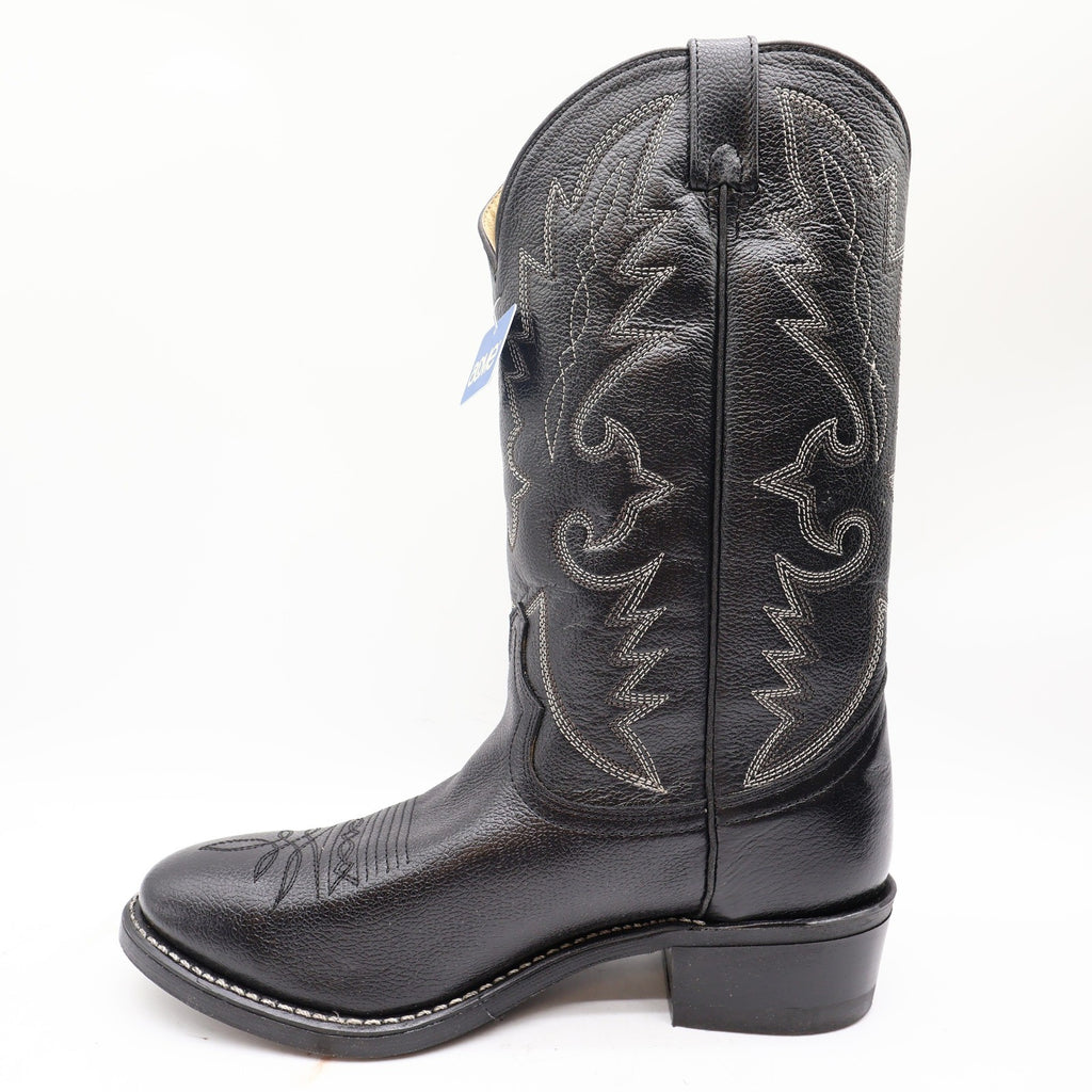 Acme Vintage Western Boots Mens 10.5 D Black Leather NWT AC205 Cowboy Deadstock - take2supply