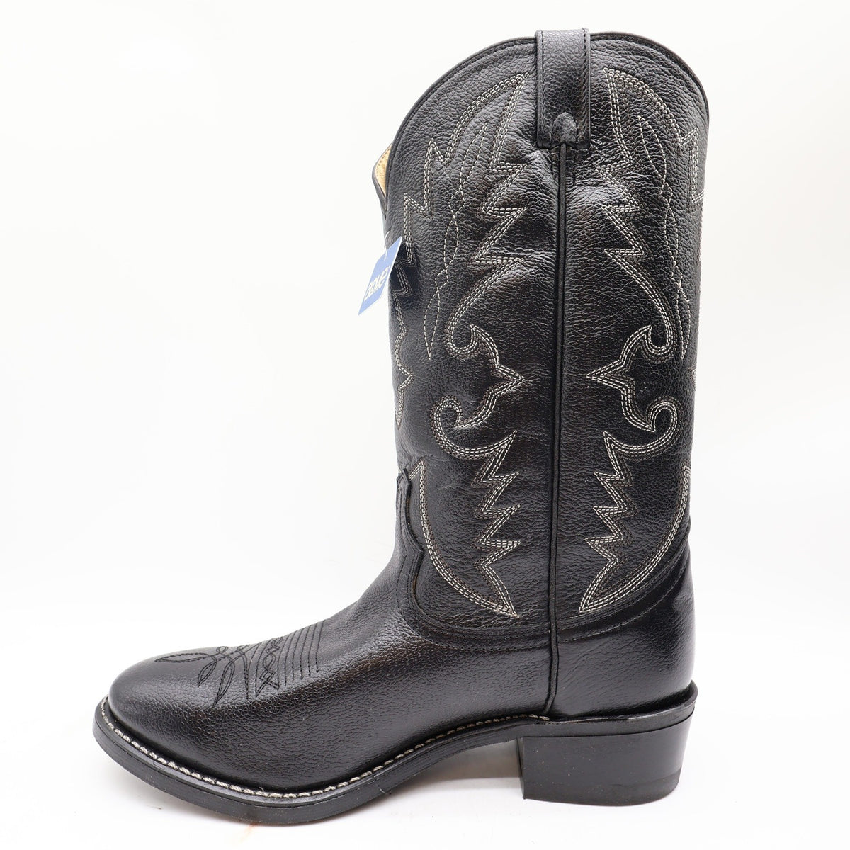 Acme Vintage Western Boots Mens 10.5 D Black Leather NWT AC205 Cowboy Deadstock - take2supply