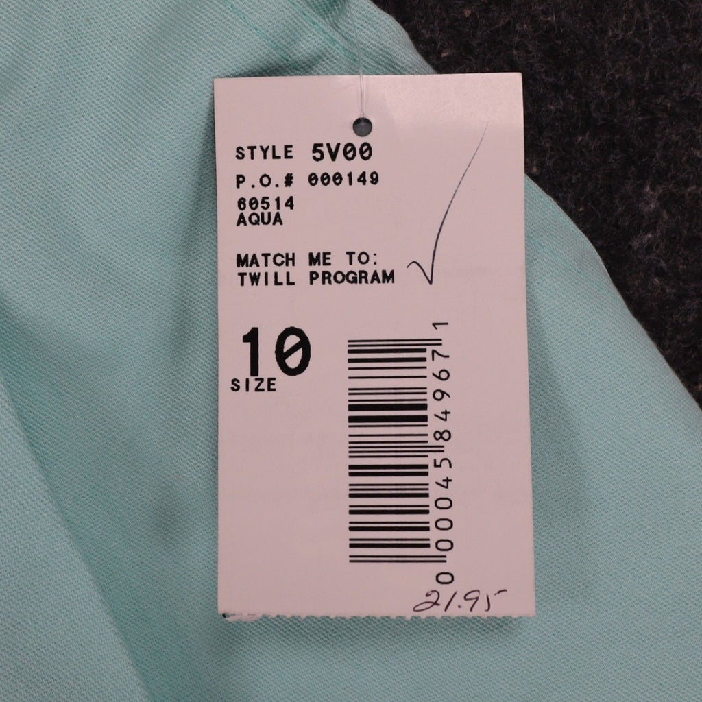 Southern Lady Pleated Shorts Womens Size 10 Aqua Twill High Waist Elastic Back - take2supply
