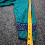Cricket Lane Cardigan Women Medium Petite Vintage 90s Teal Acrylic Knit NWT USA - take2supply
