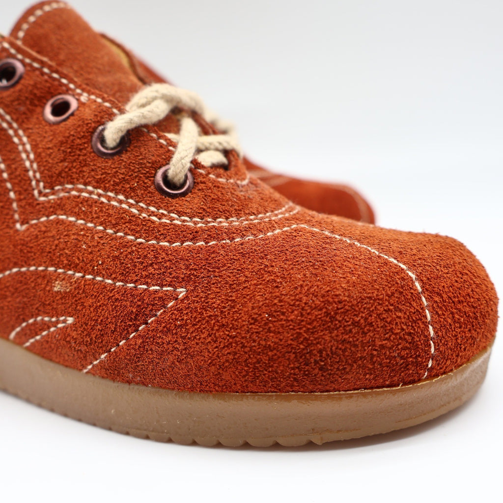 Travlers Lace Up Shoes Womens 5.5 Vintage Rust Brown Suede Gum Wedge Sole NOS - take2supply