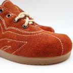 Travlers Lace Up Shoes Womens 5.5 Vintage Rust Brown Suede Gum Wedge Sole NOS - take2supply