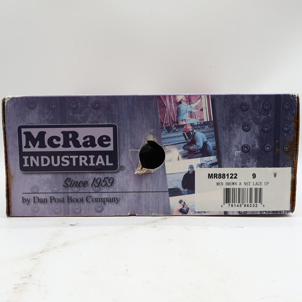 McRae Industrial Work Boots Mens 9W Brown Leather EH Rated Lace Up MR88122 NEW - take2supply