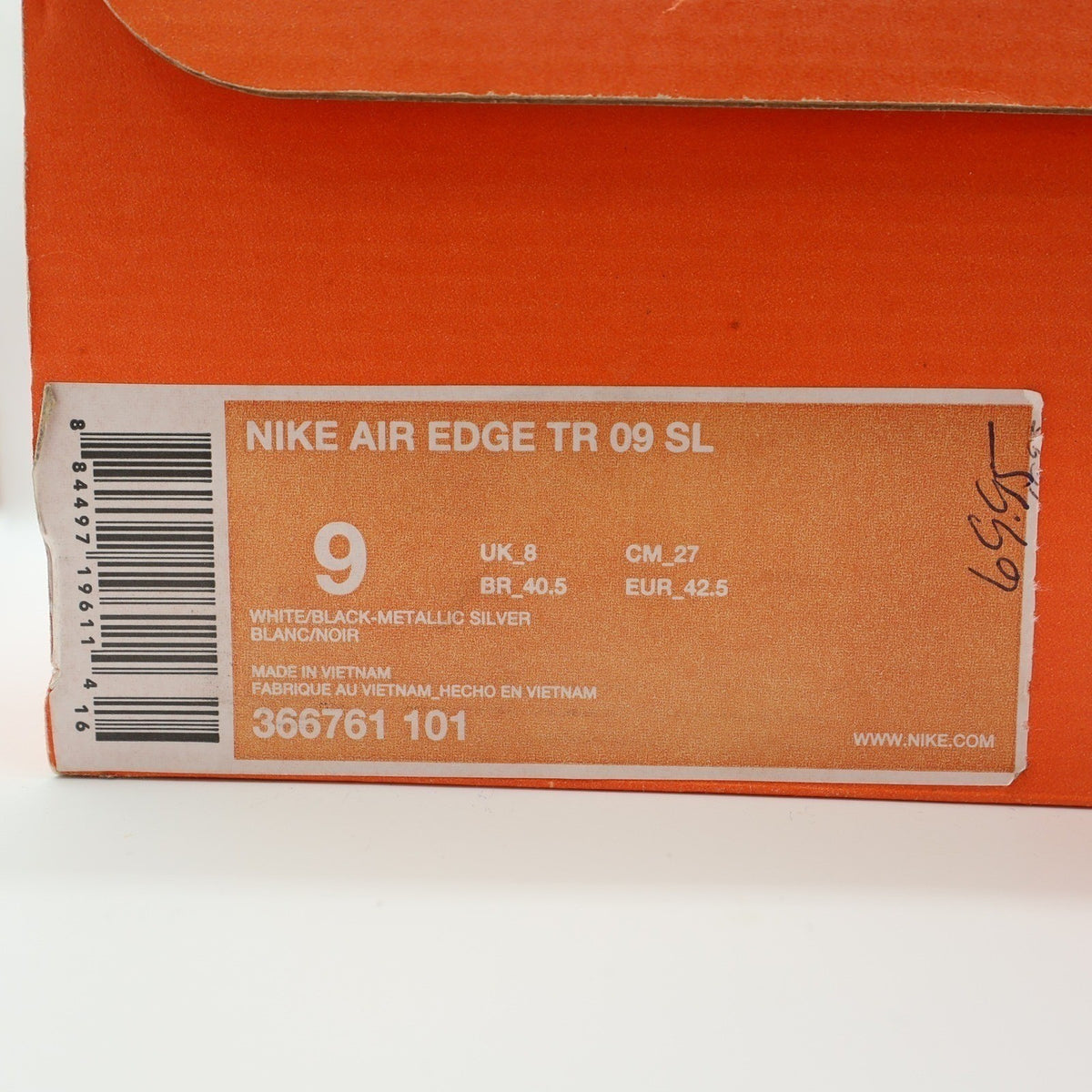 Nike Air Edge TR 09 SL Mens Size 9 Vintage 2009 White Black Training Shoes New - take2supply