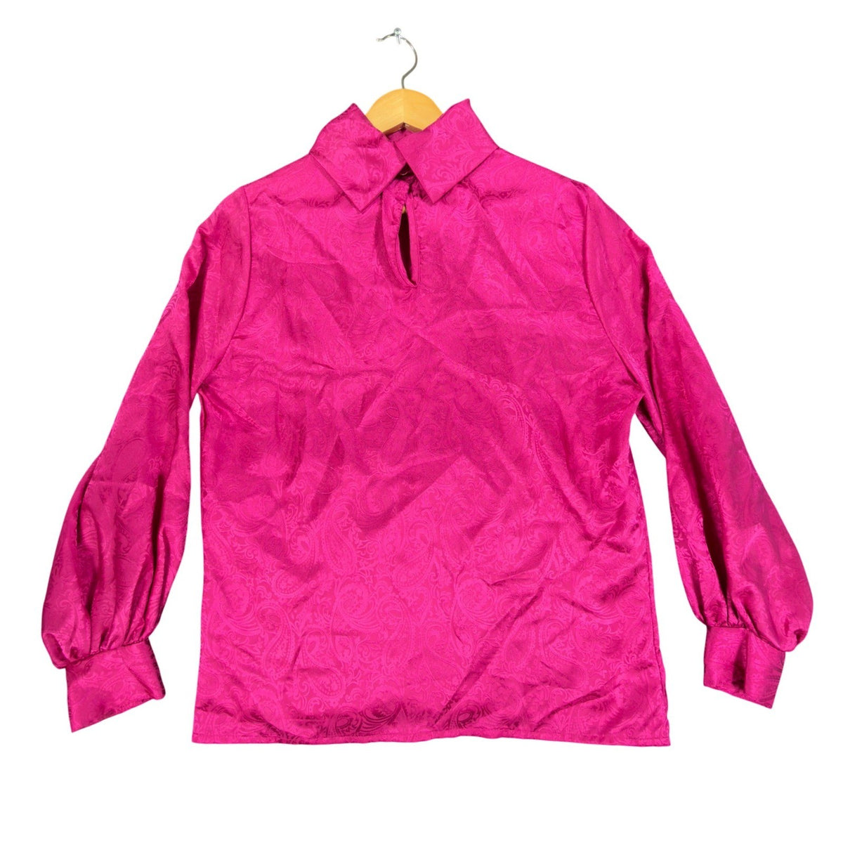 Laura Mae Vintage 80s Blouse Womens 8 Pink Polyester NWT - take2supply