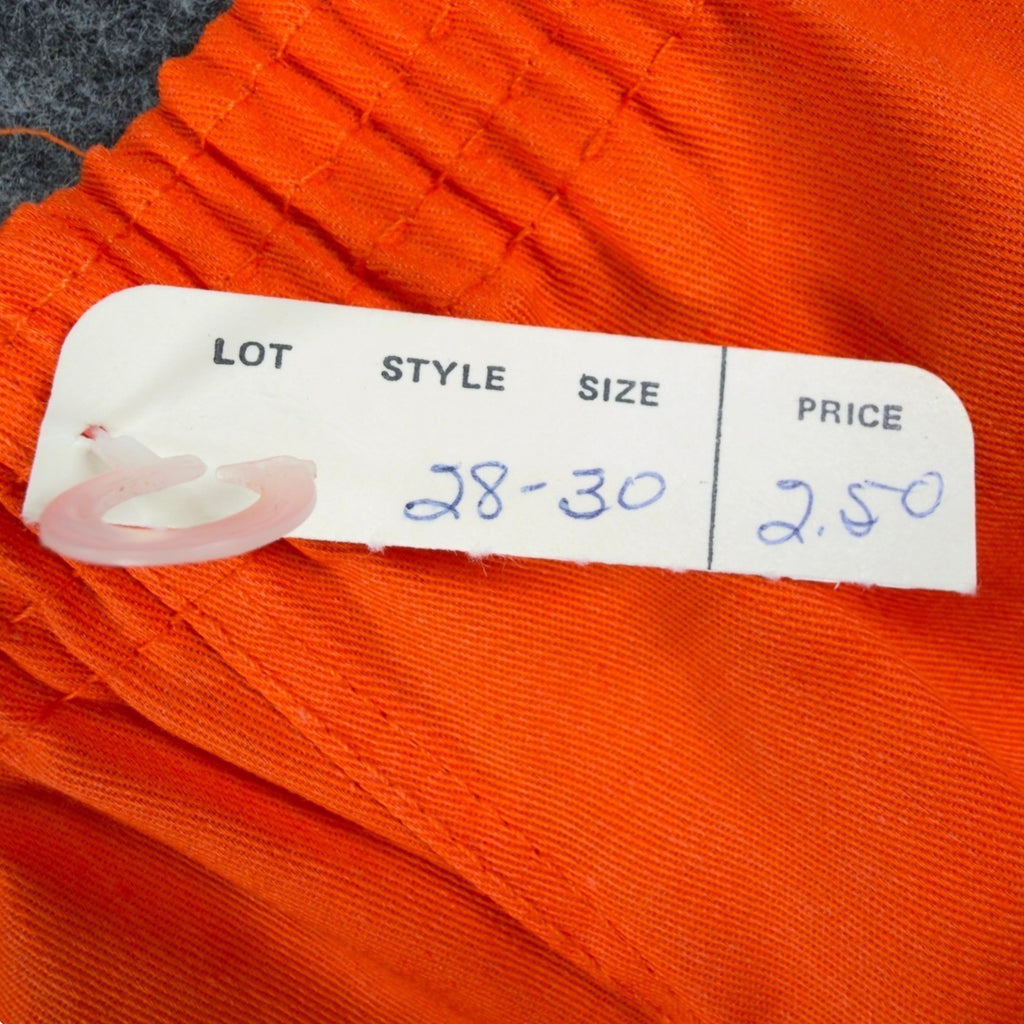 Fruit of the Loom Vintage 70s Gym Shorts Mens 28-30 Orange Deadstock NWT - take2supply