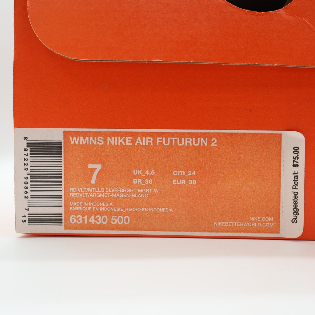 Nike Air Futurun 2 Womens Size 7 Running Shoes Pink Silver 631430-500 New - take2supply