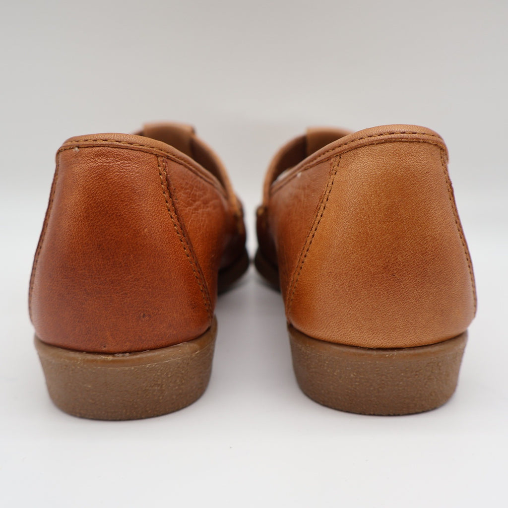 Soft Spots Reina Loafers Womens 6.5 Vintage Peanut Brown Leather T-Strap Shoes - take2supply