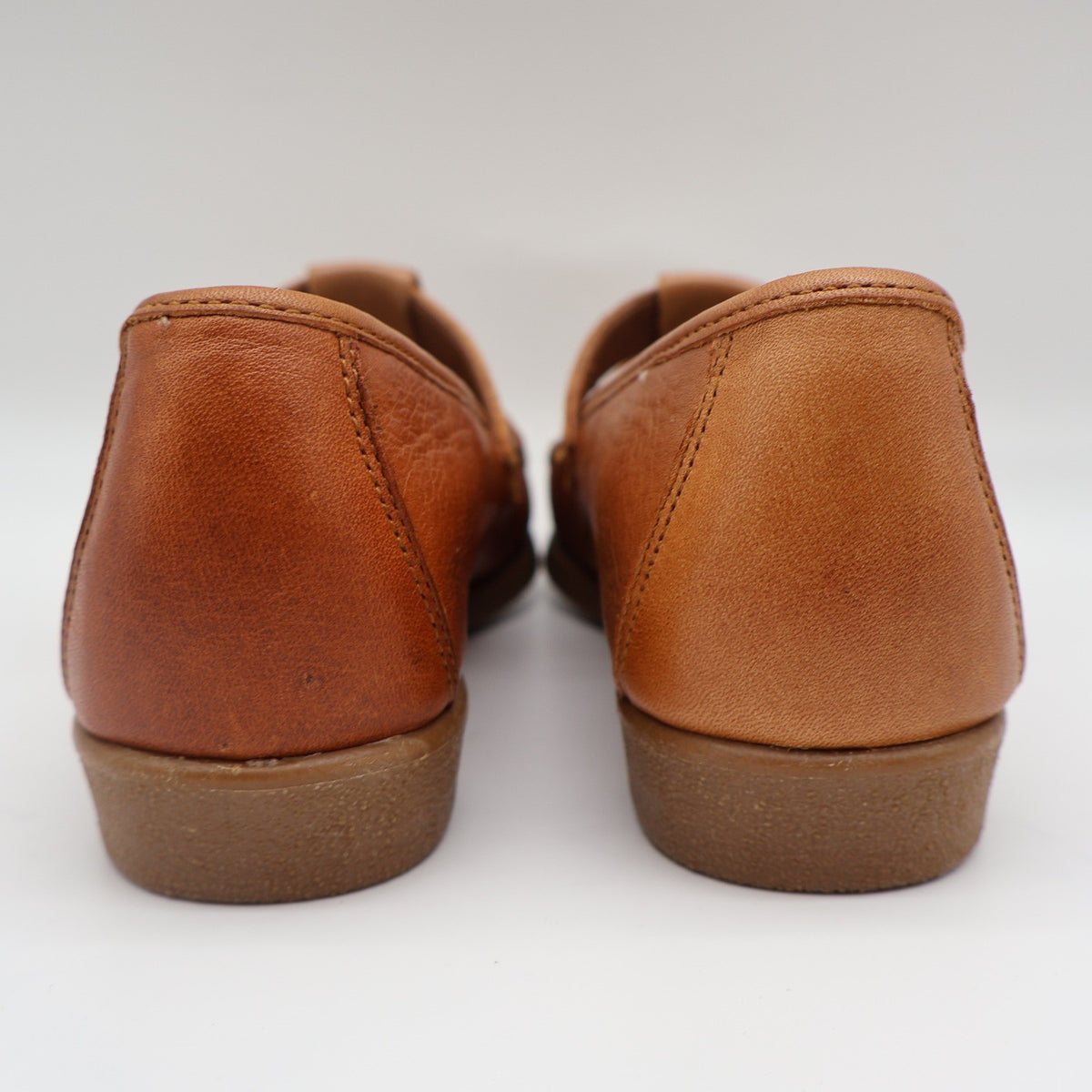 Soft Spots Reina Loafers Womens 6.5 Vintage Peanut Brown Leather T-Strap Shoes - take2supply