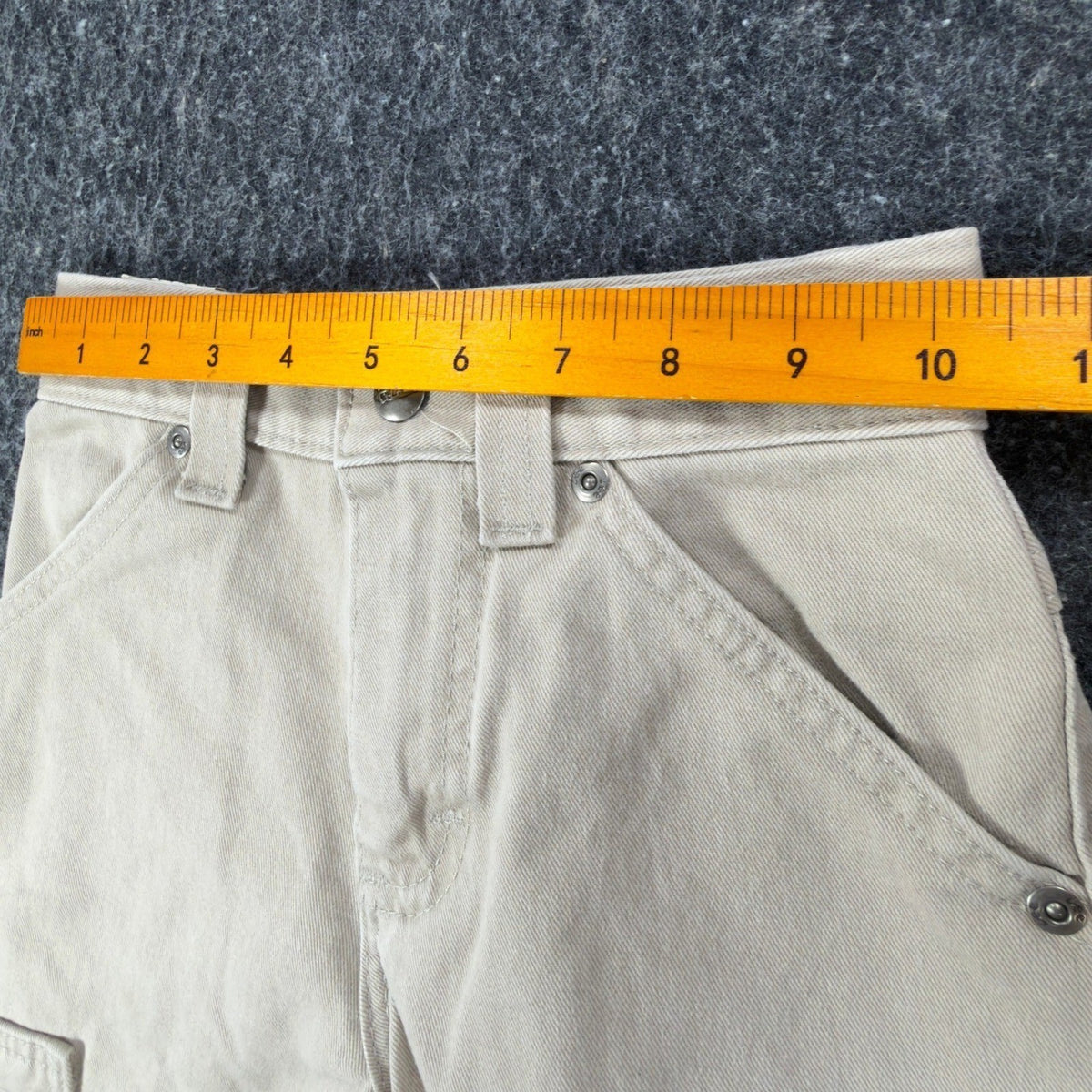 Lee Y2K Pipes Cargo Shorts Boys 7X S Tan Khaki Twill NWT Made in USA - take2supply