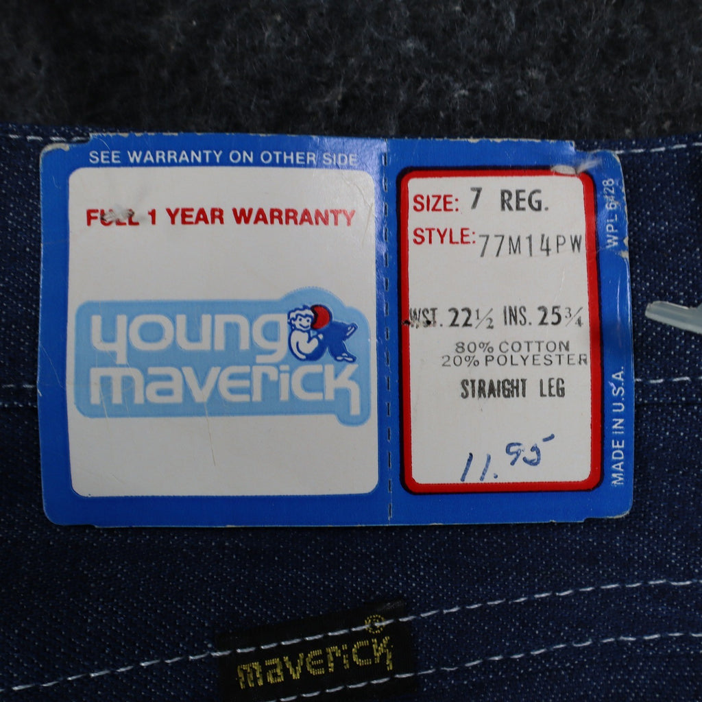 Vintage Young Maverick Boys Jeans 7 Regular Blue Straight Leg USA NWT - take2supply